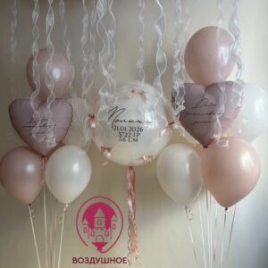 Шары на выписку для девочки набор 05
